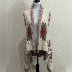 Italy Design High Low Aztec Native Vest Jacket S/M